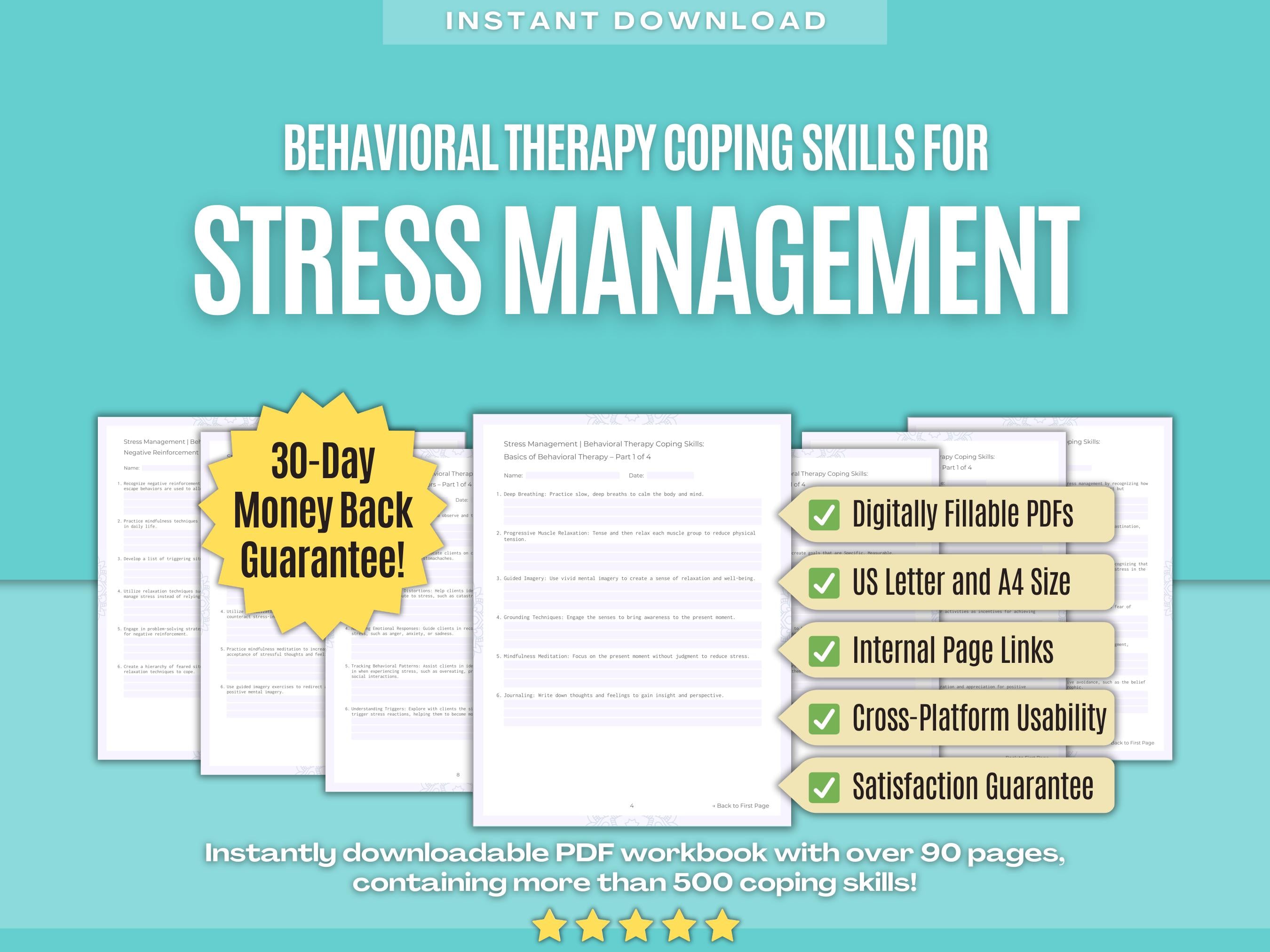 Stress Management Behavioral Therapy Coping Skills Workbook – Karlstein ...