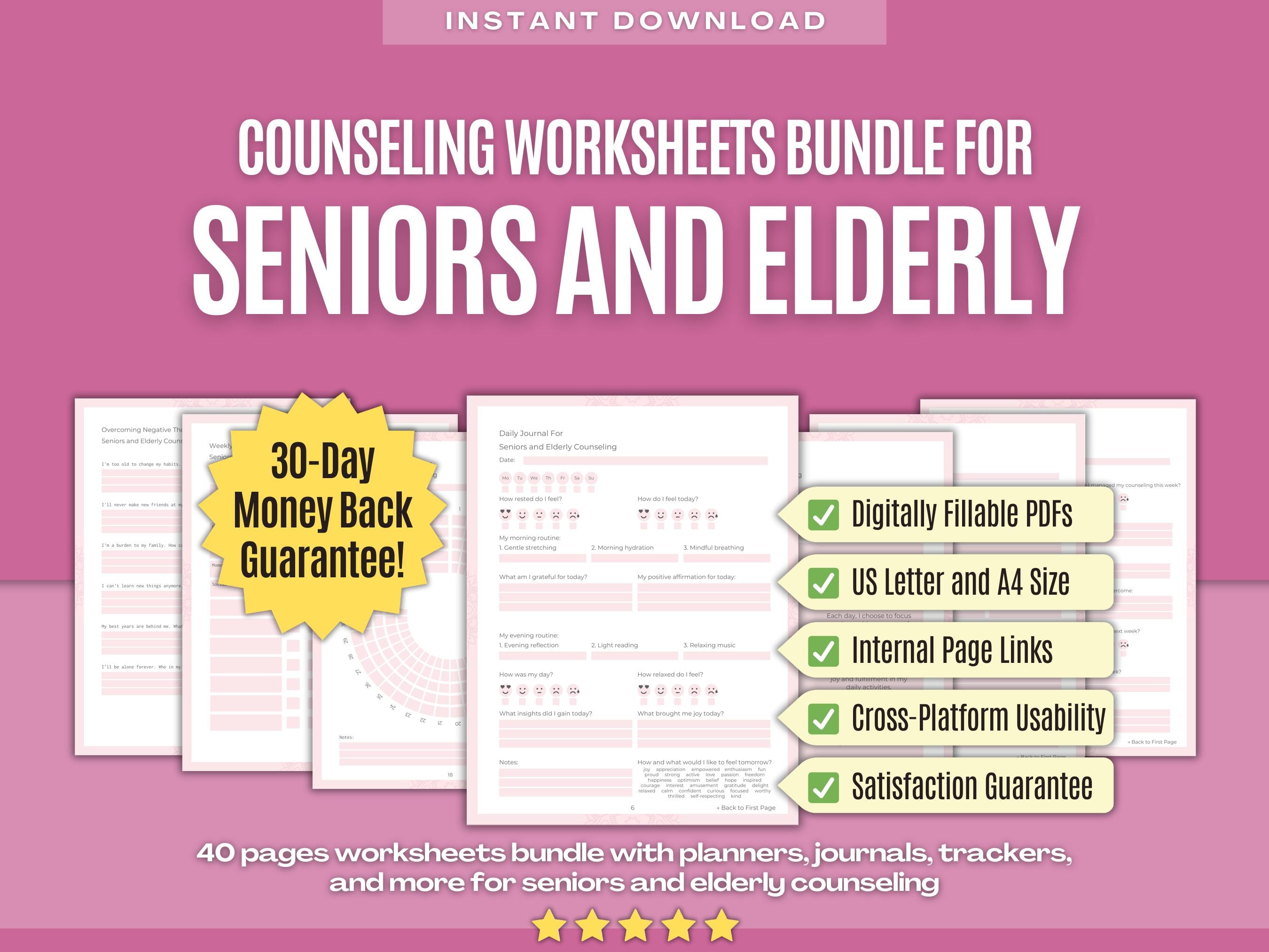 Seniors and Elderly PDF Worksheets Bundle | Karlstein Publishing