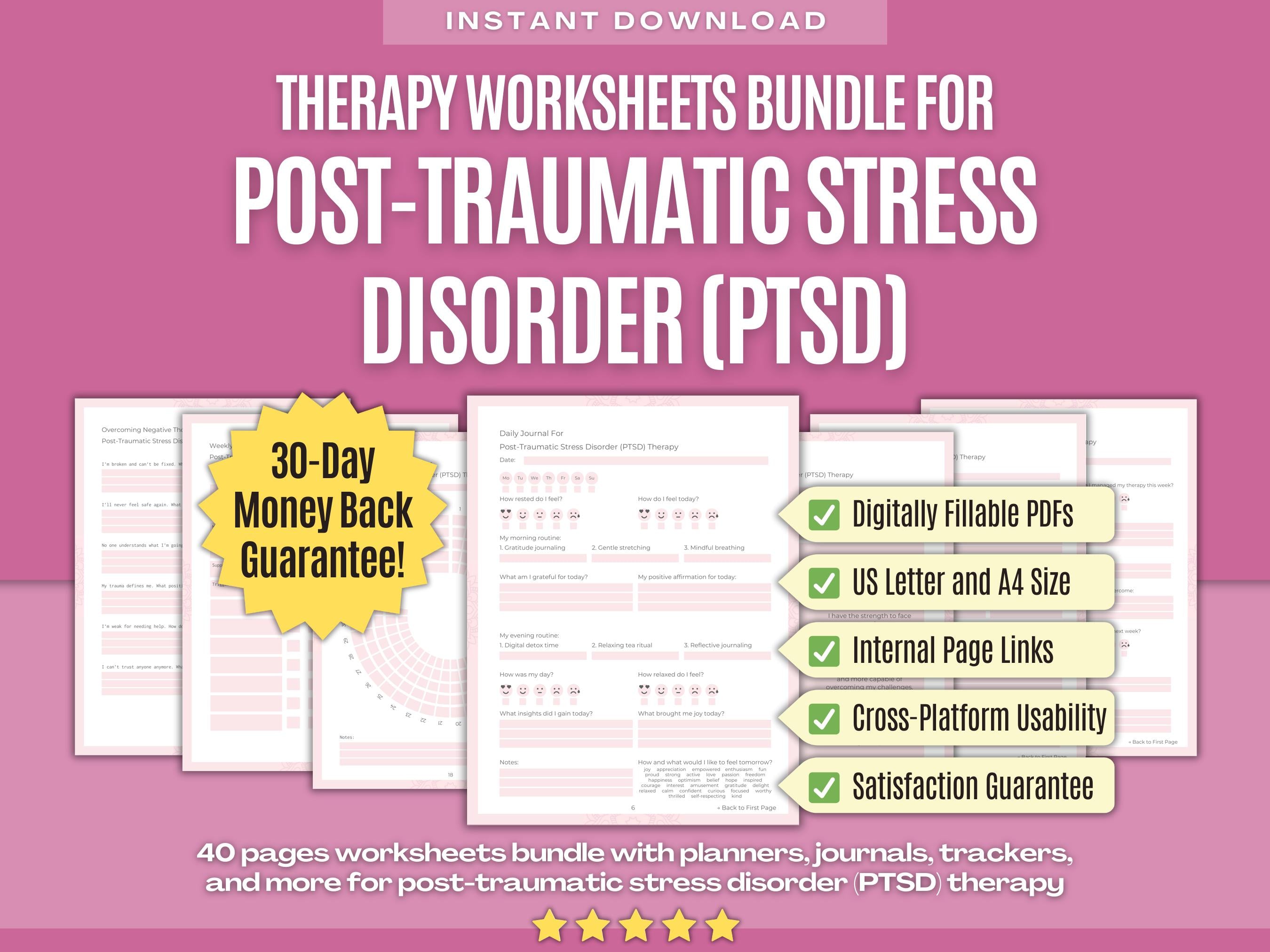 PTSD PDF Worksheets Bundle | Karlstein Publishing