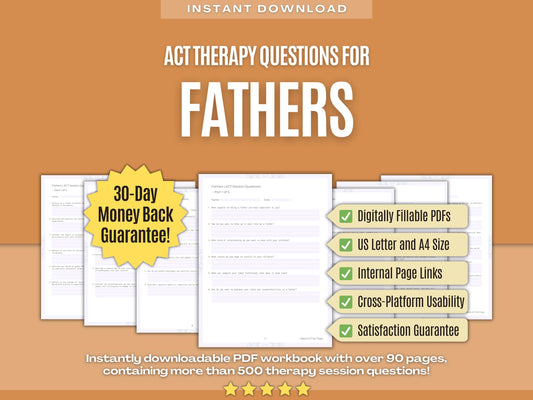 Fathers Acceptance and Commitment Therapy (ACT) Psychology Workbooks