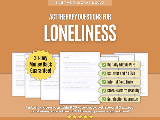 Loneliness Acceptance and Commitment Therapy (ACT) Psychology Workbooks