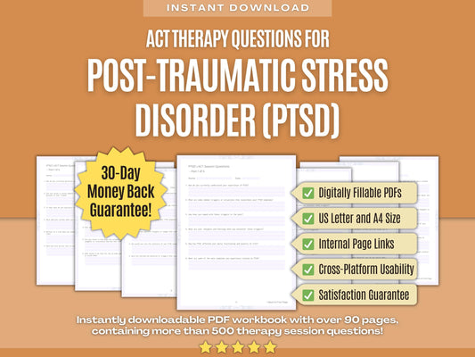 Post-Traumatic Stress Disorder (PTSD) Acceptance and Commitment Therapy (ACT) Psychology Workbooks