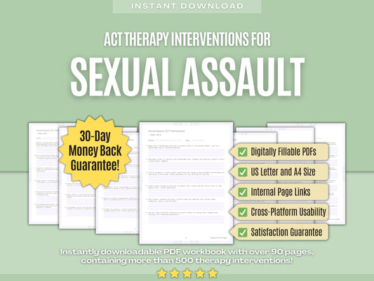 Sexual Assault Acceptance and Commitment Therapy (ACT) Psychology Workbooks