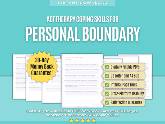 Personal Boundary Acceptance and Commitment Therapy (ACT) Psychology Workbooks