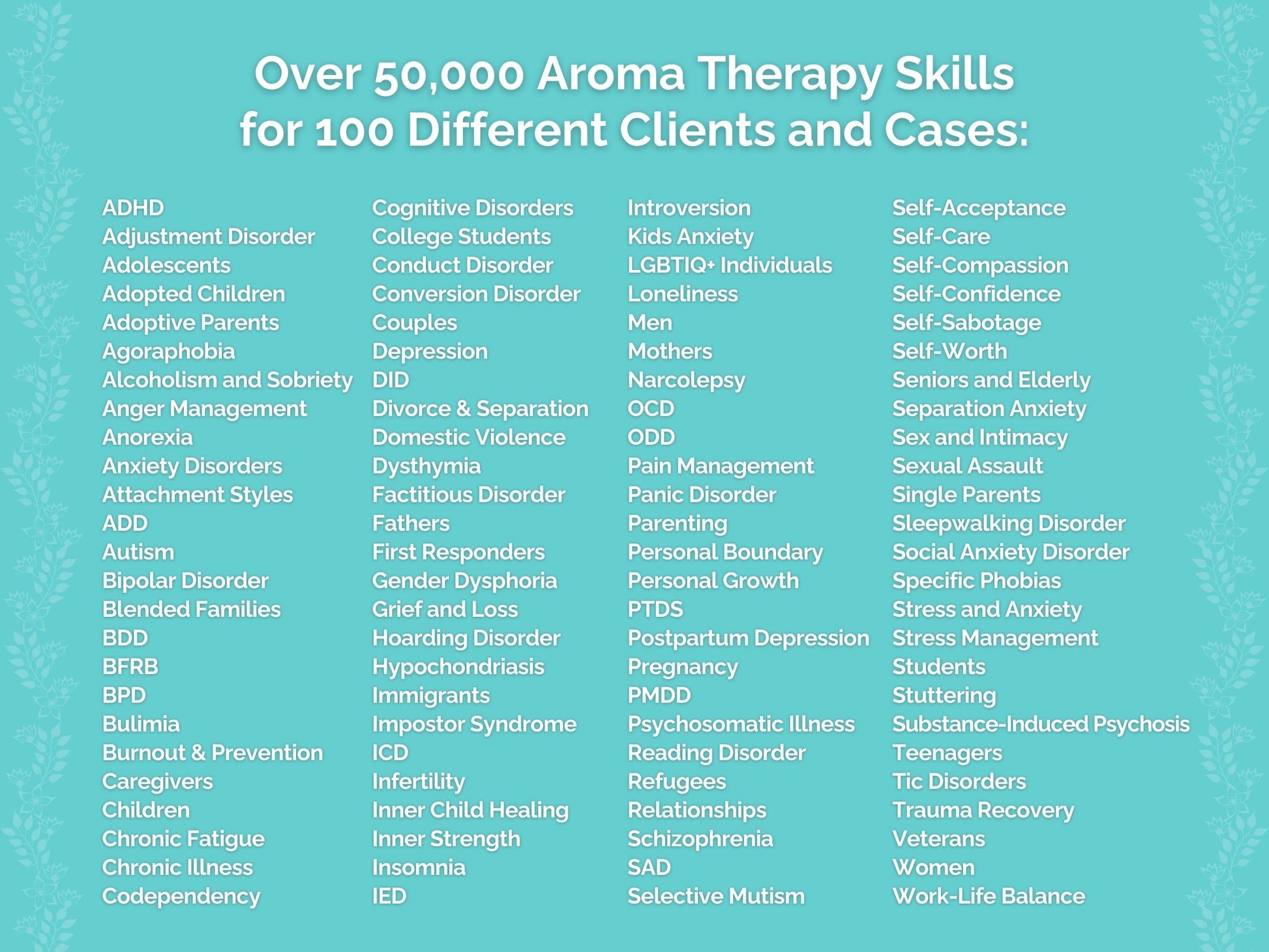 Aroma Therapy Coping Skills Therapist Worksheets