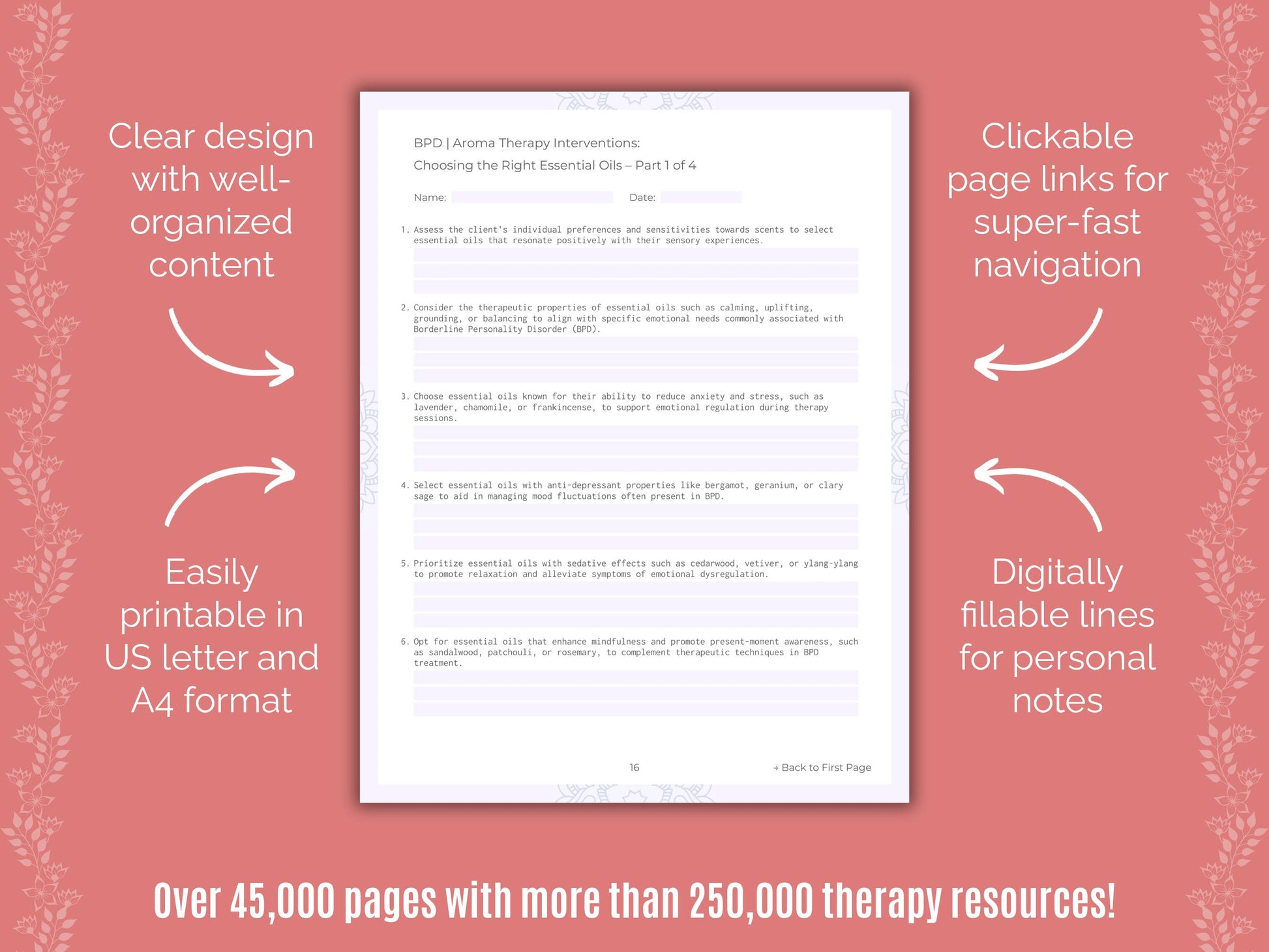 Aroma Therapy Resources Counselor Cheat Sheets