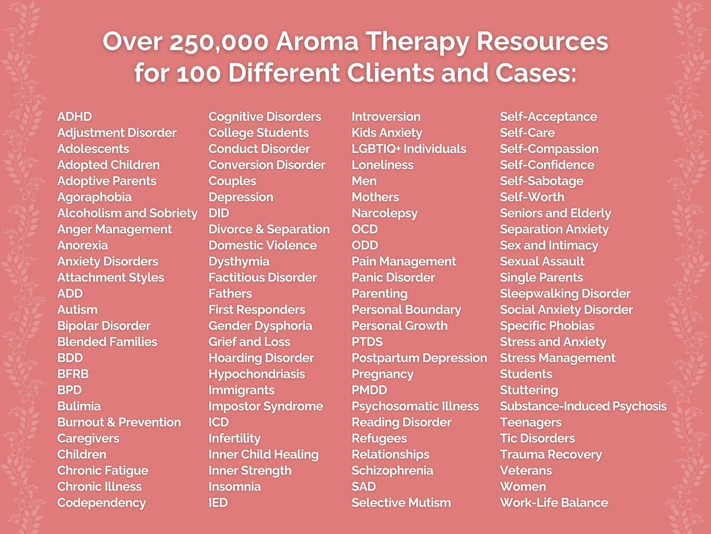 Aroma Therapy Therapist Worksheets