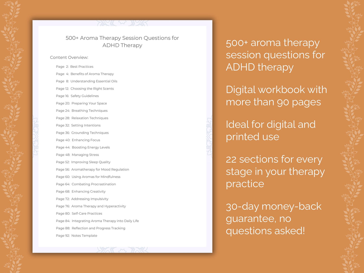 ADHD Aroma Therapy Therapist Worksheets
