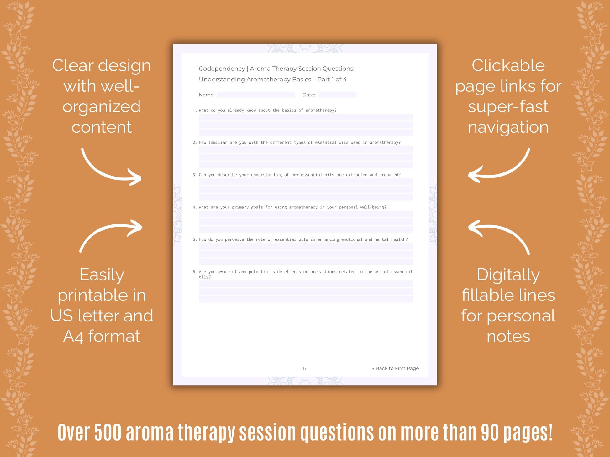 Codependency Aroma Therapy Counseling Templates
