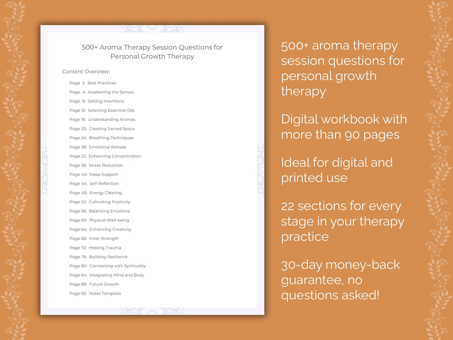 Personal Growth Aroma Therapy Therapist Worksheets