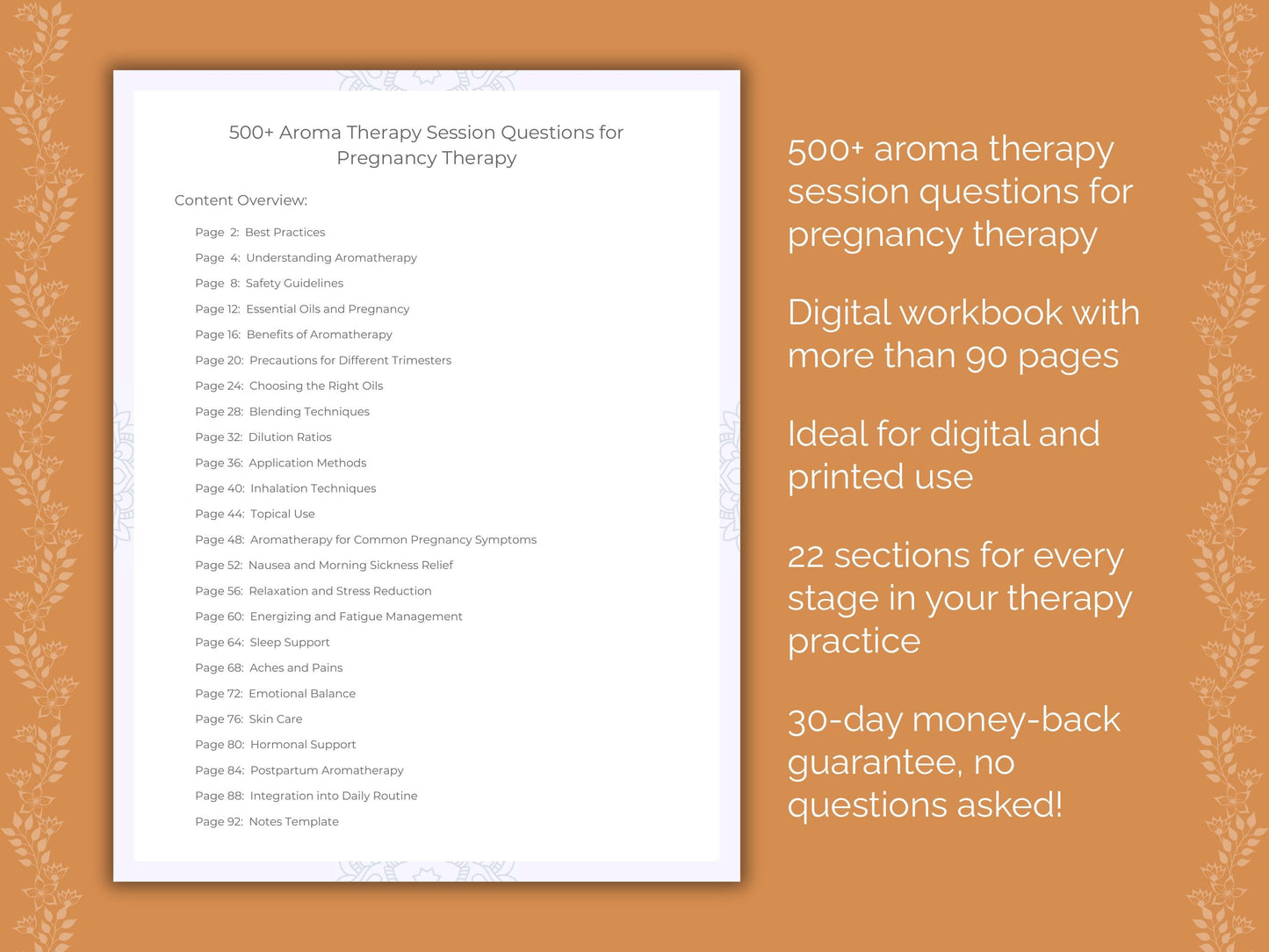 Pregnancy Aroma Therapy Therapist Worksheets