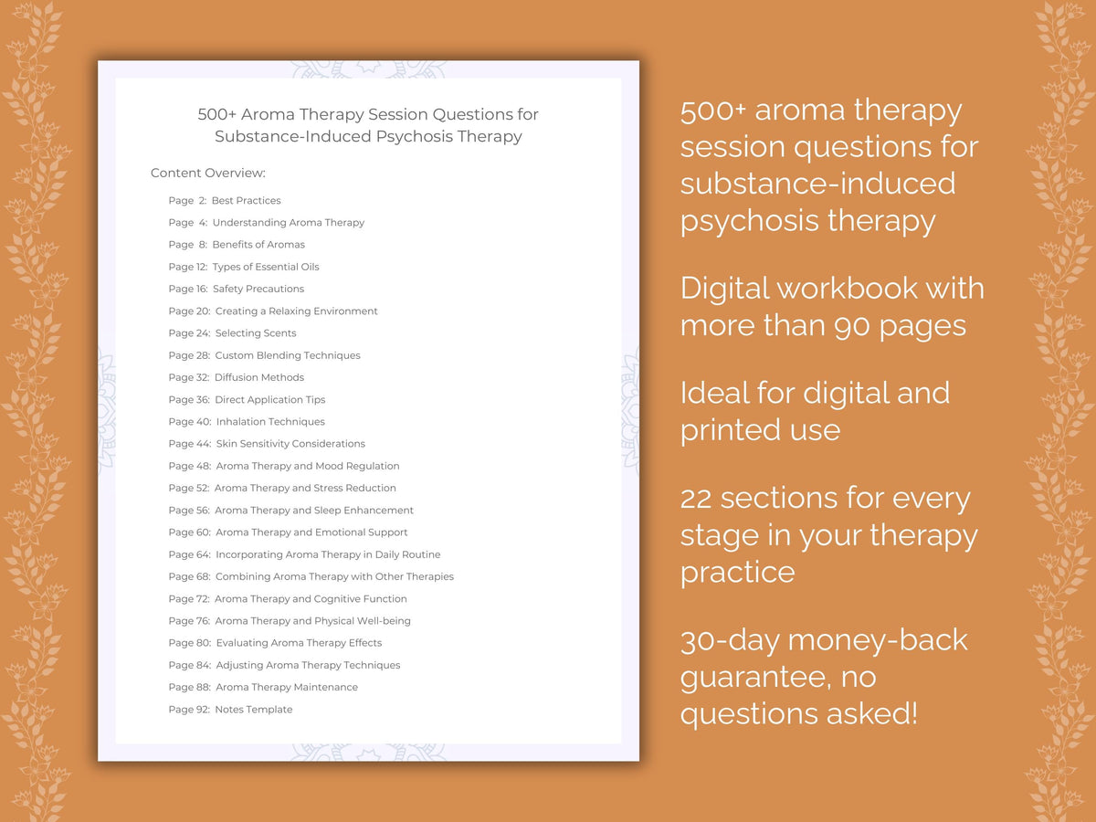 Substance-Induced Psychosis Aroma Therapy Therapist Worksheets
