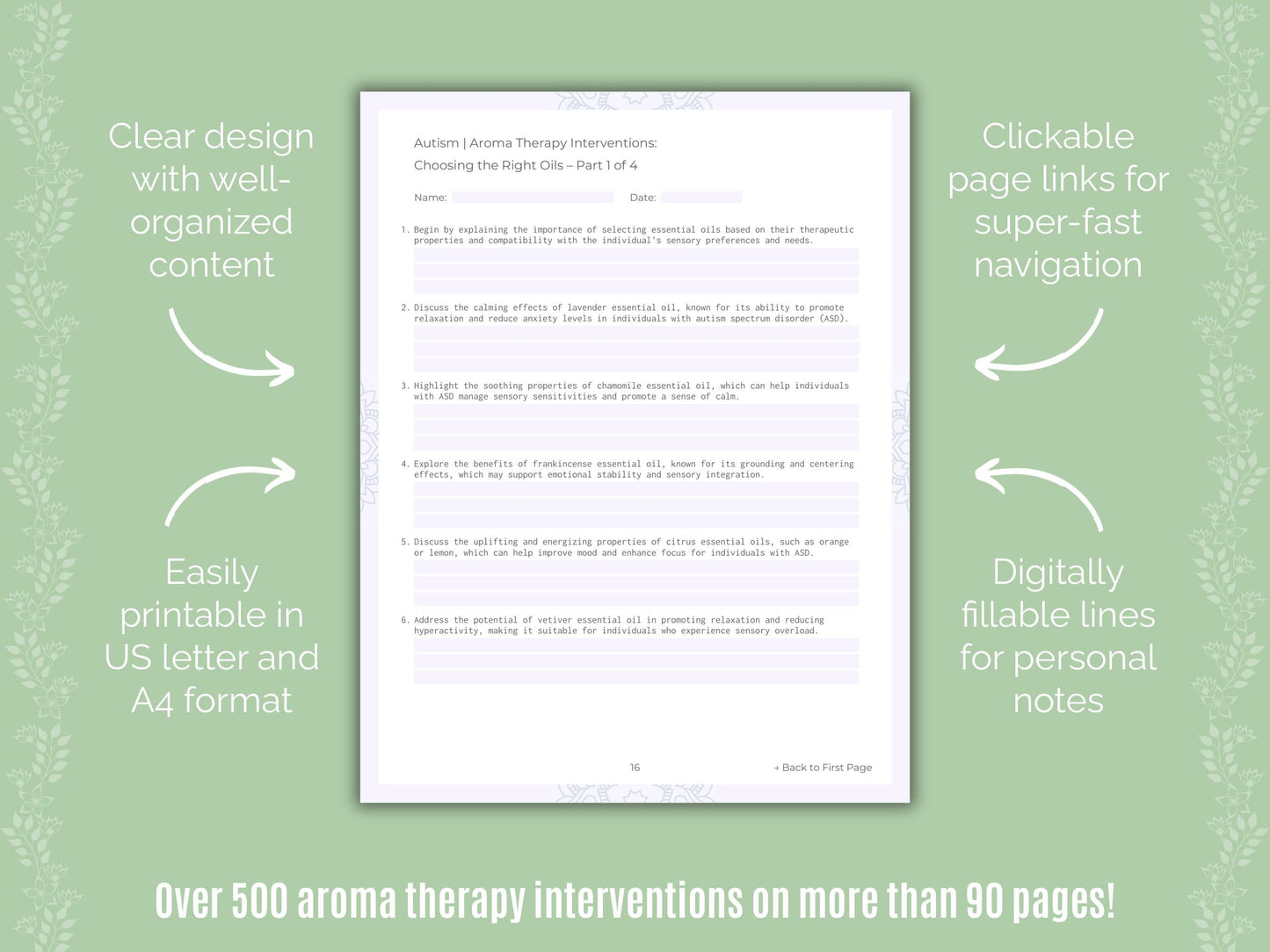Autism Spectrum Disorder Aroma Therapy Counseling Templates