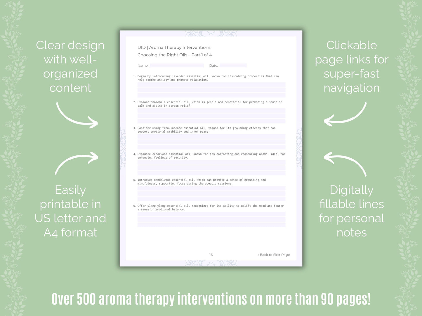 Dissociative Identity Disorder (DID) Aroma Therapy Counseling Templates