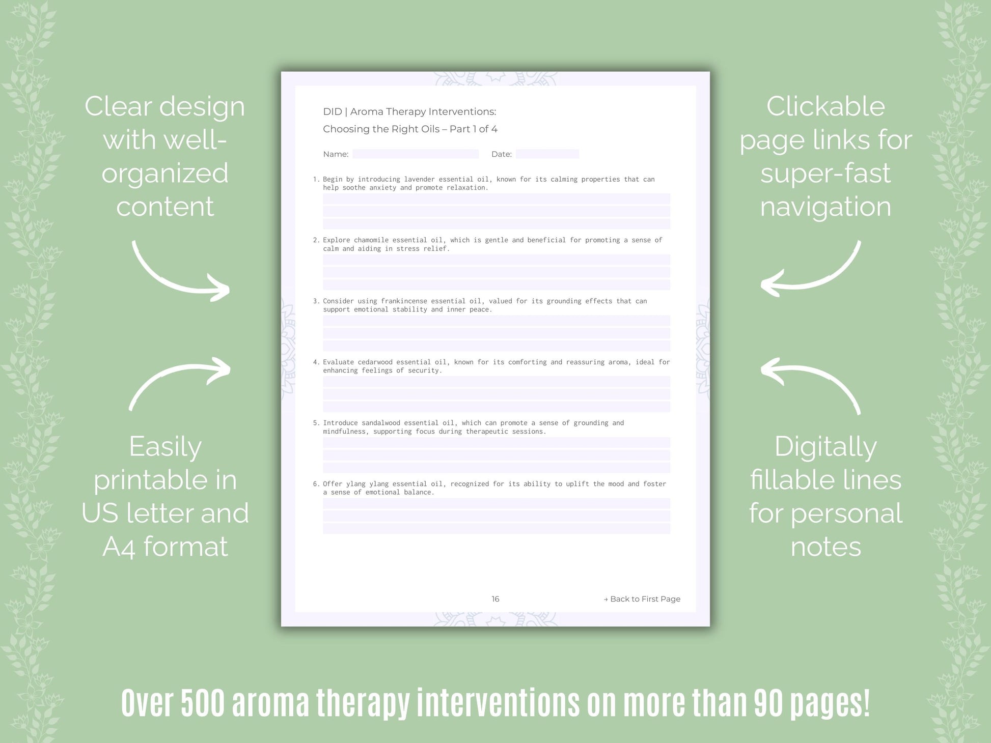 Dissociative Identity Disorder (DID) Aroma Therapy Counseling Templates