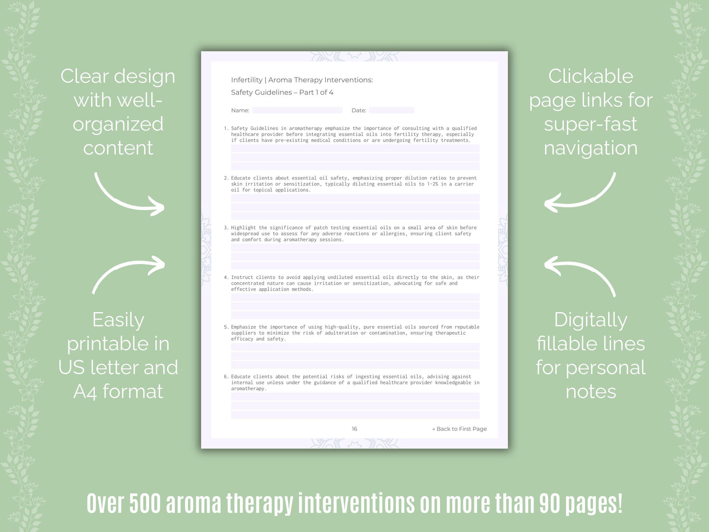 Infertility Aroma Therapy Counseling Templates