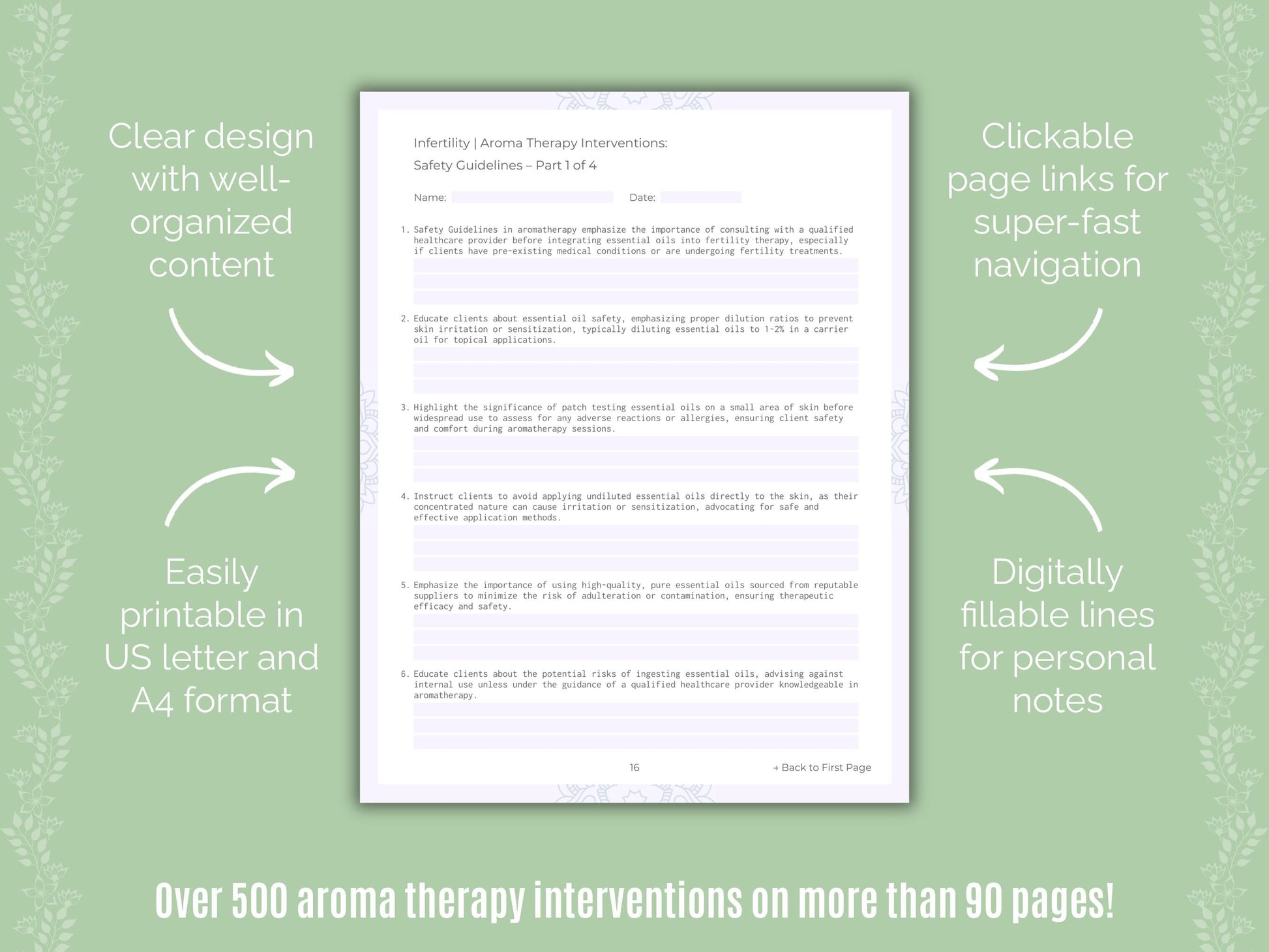 Infertility Aroma Therapy Counseling Templates
