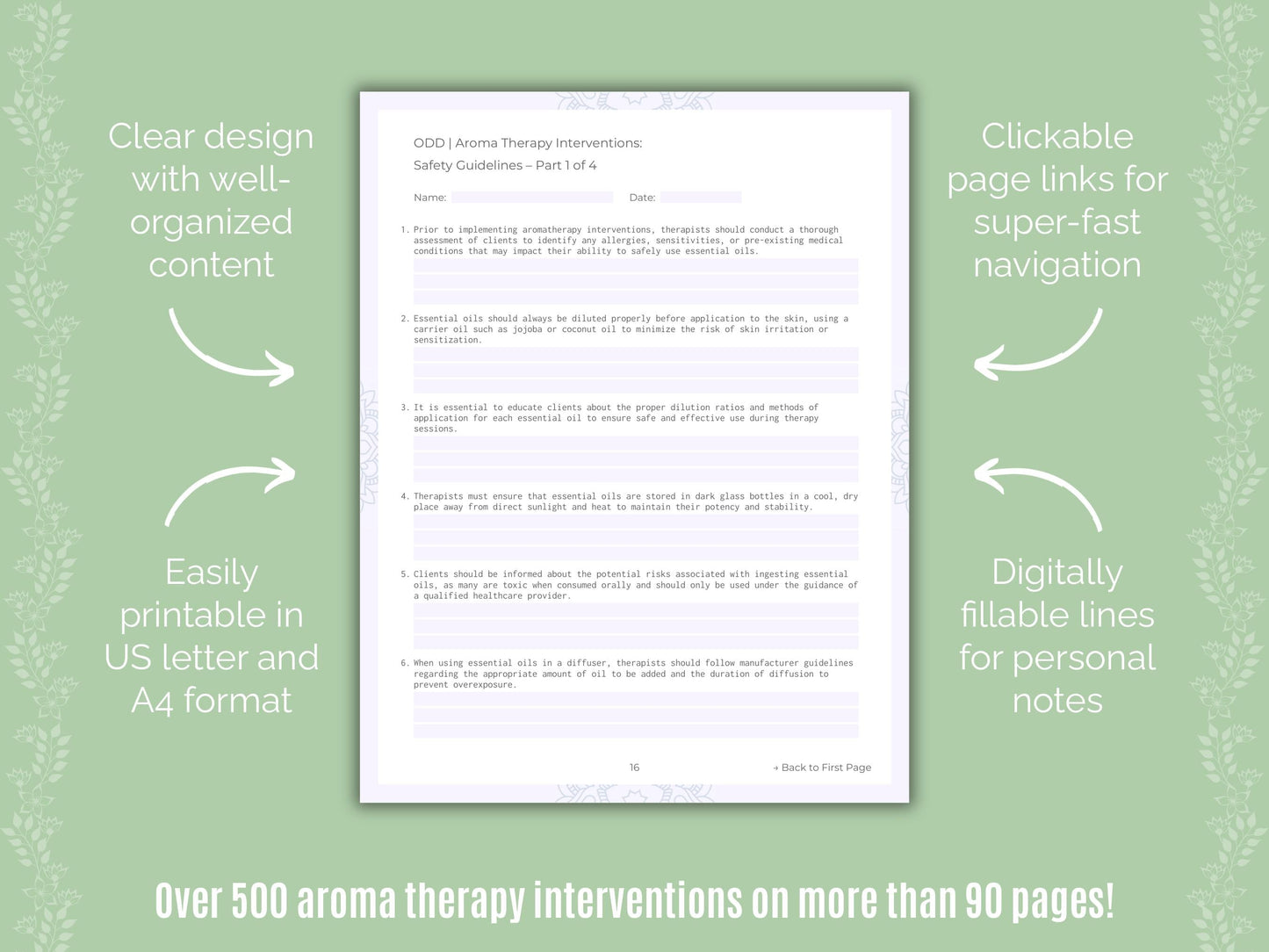 Oppositional Defiant Disorder (ODD) Aroma Therapy Counseling Templates