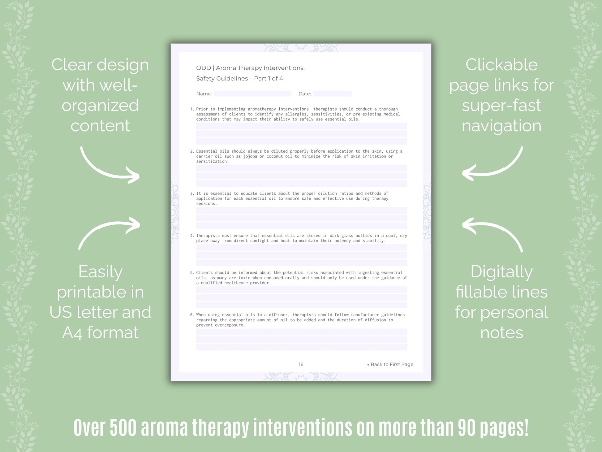 Oppositional Defiant Disorder (ODD) Aroma Therapy Counseling Templates