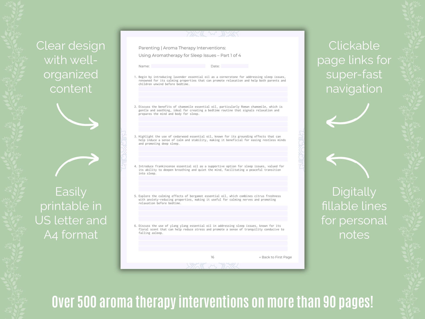 Parenting Aroma Therapy Counseling Templates