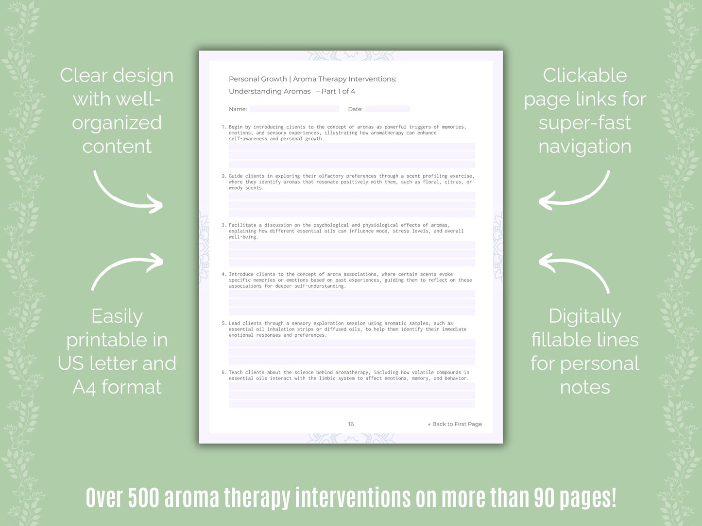 Personal Growth Aroma Therapy Counseling Templates