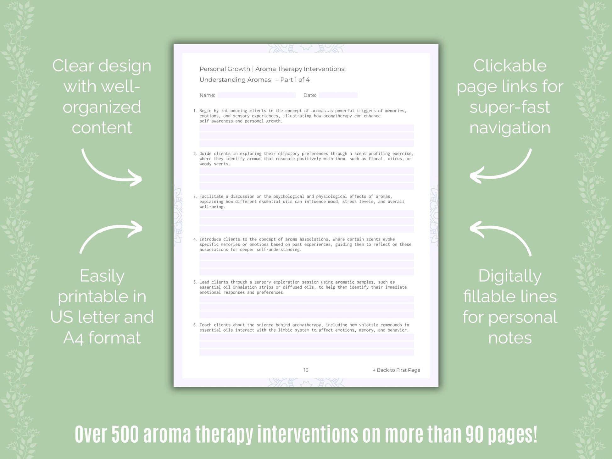 Personal Growth Aroma Therapy Counseling Templates