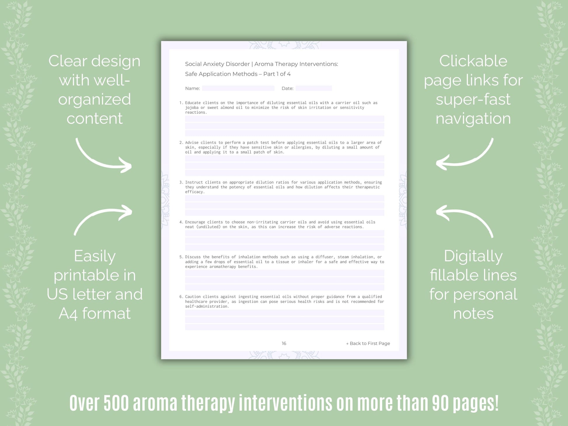 Social Anxiety Disorder Aroma Therapy Counseling Templates