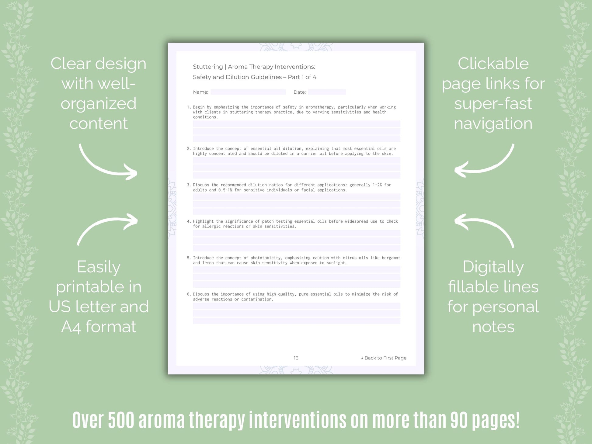 Stuttering Aroma Therapy Counseling Templates