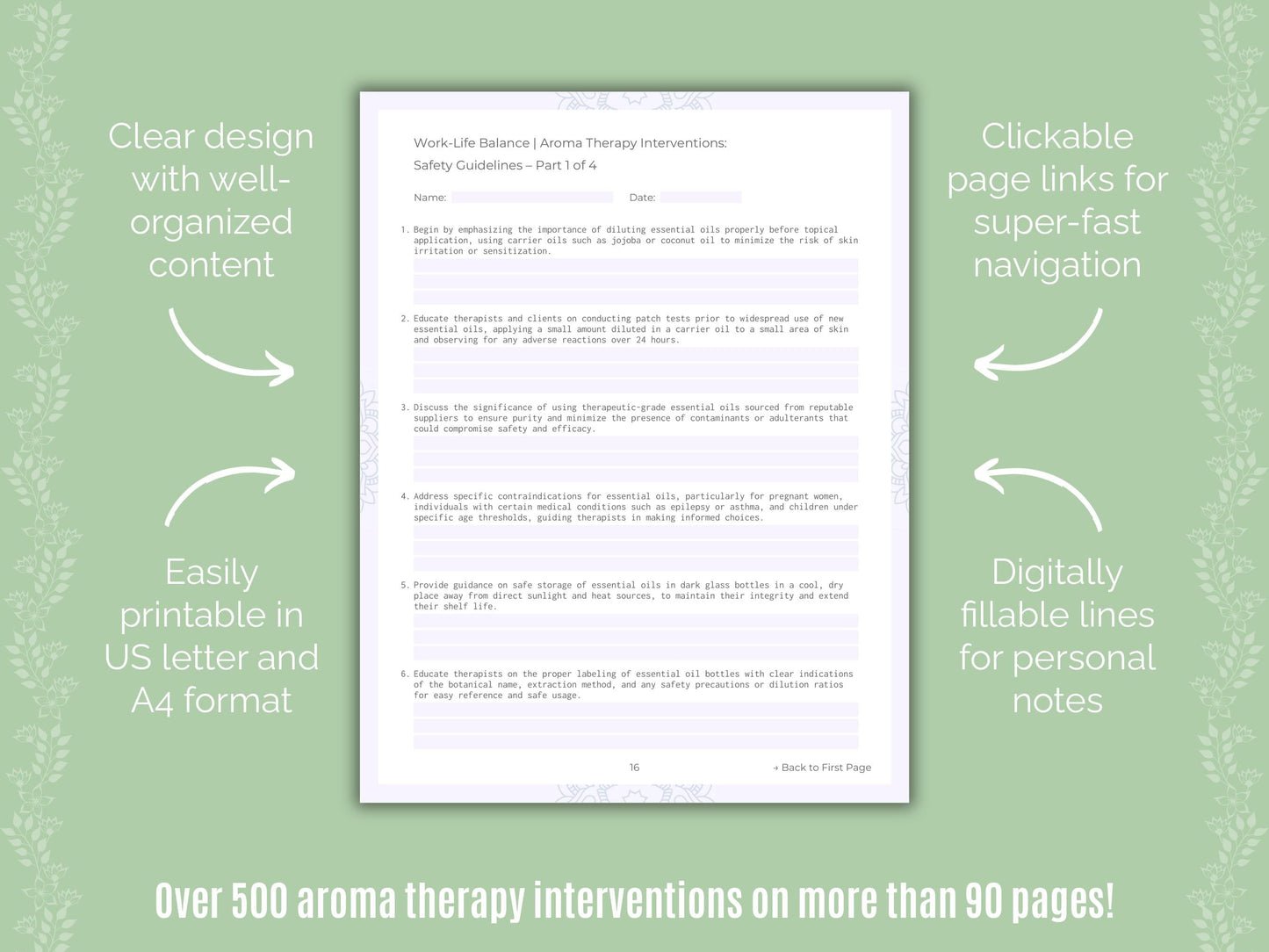 Work-Life Balance Aroma Therapy Counseling Templates