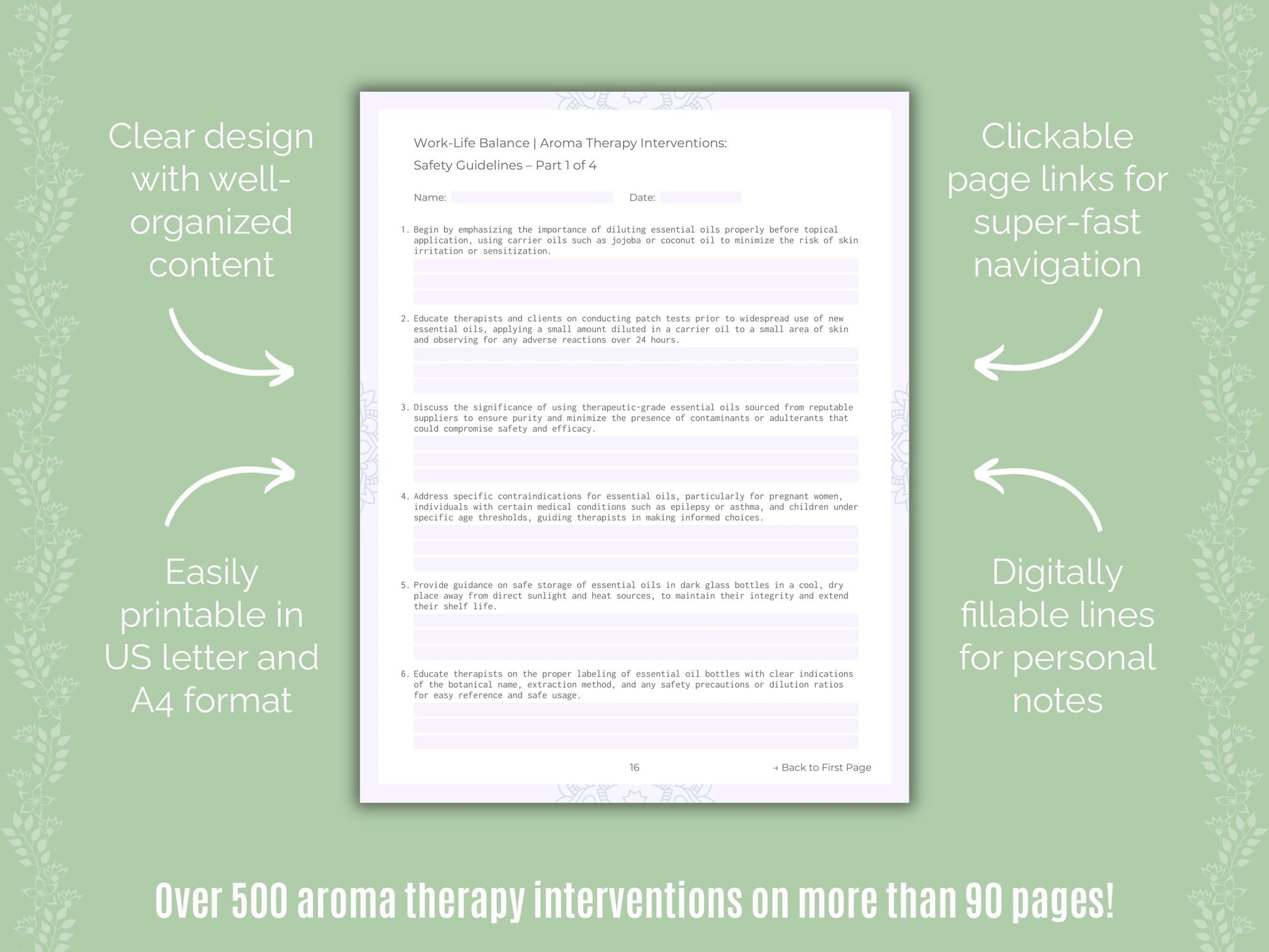 Work-Life Balance Aroma Therapy Counseling Templates