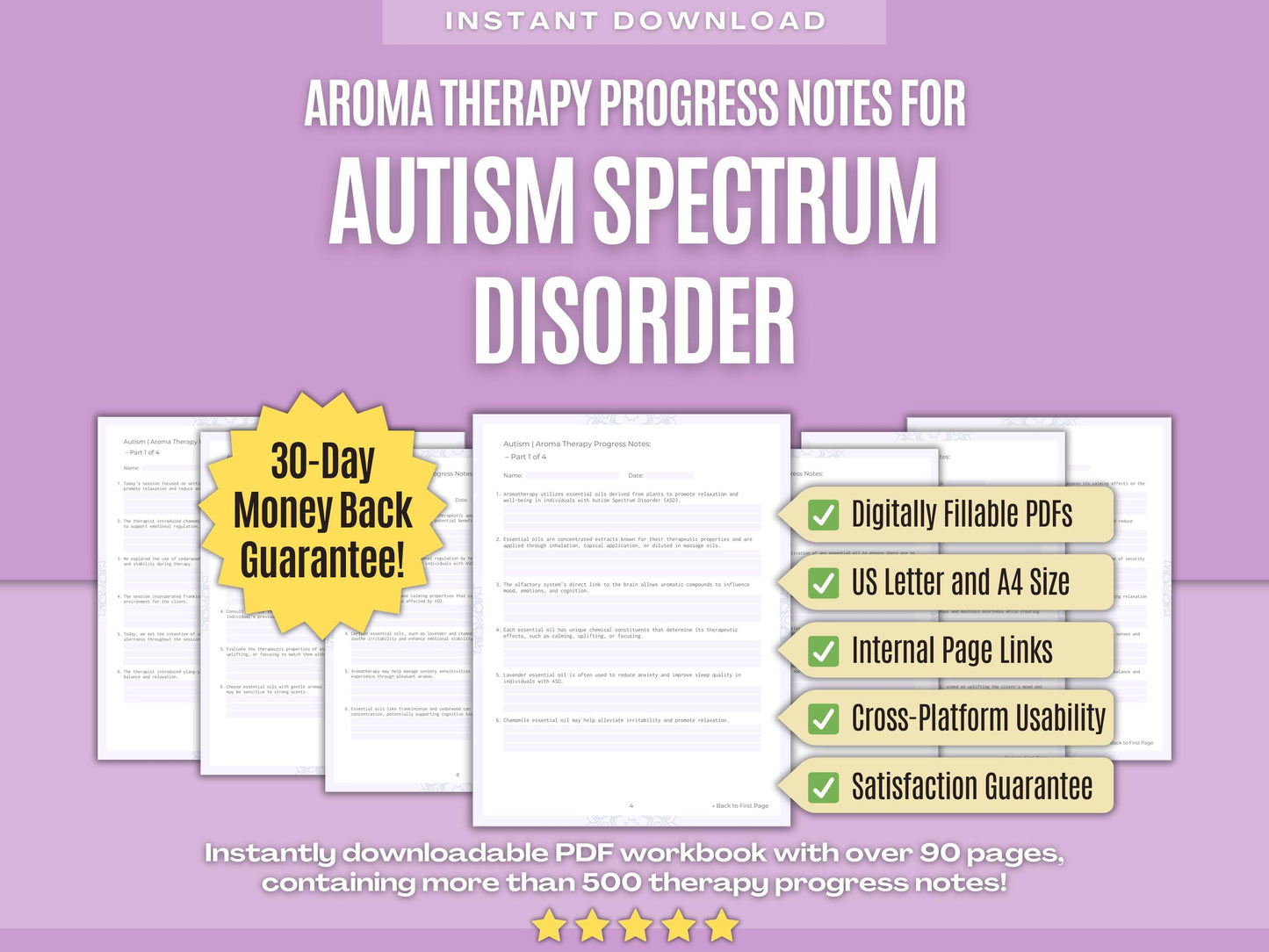 Autism Spectrum Disorder Aroma Therapy Psychology Workbooks