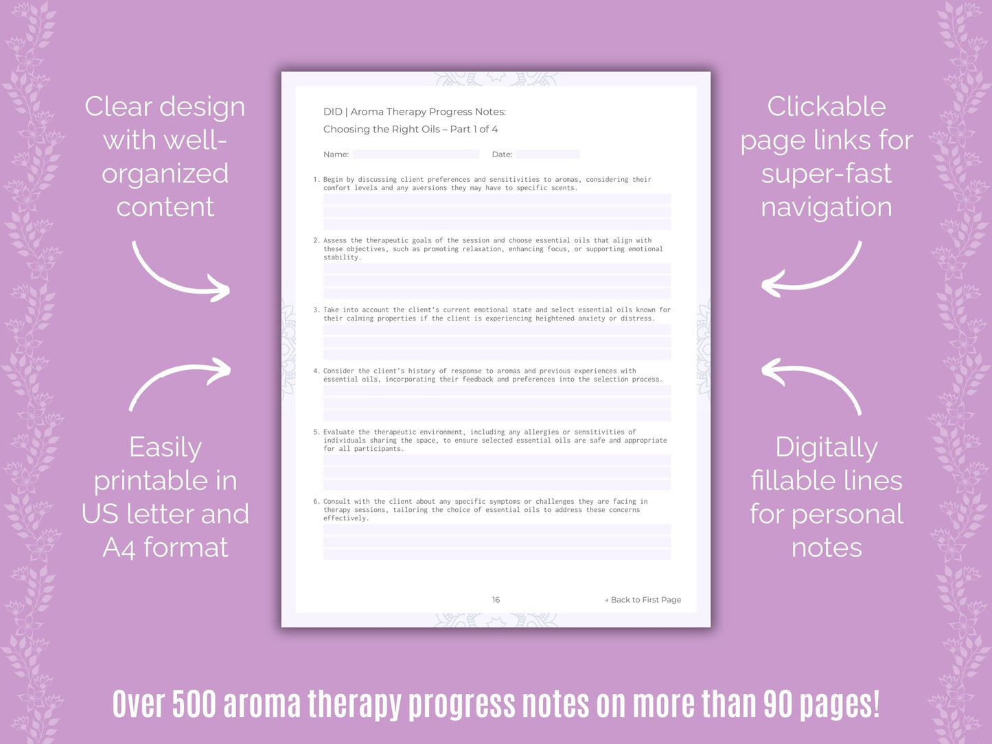 Dissociative Identity Disorder (DID) Aroma Therapy Counseling Templates