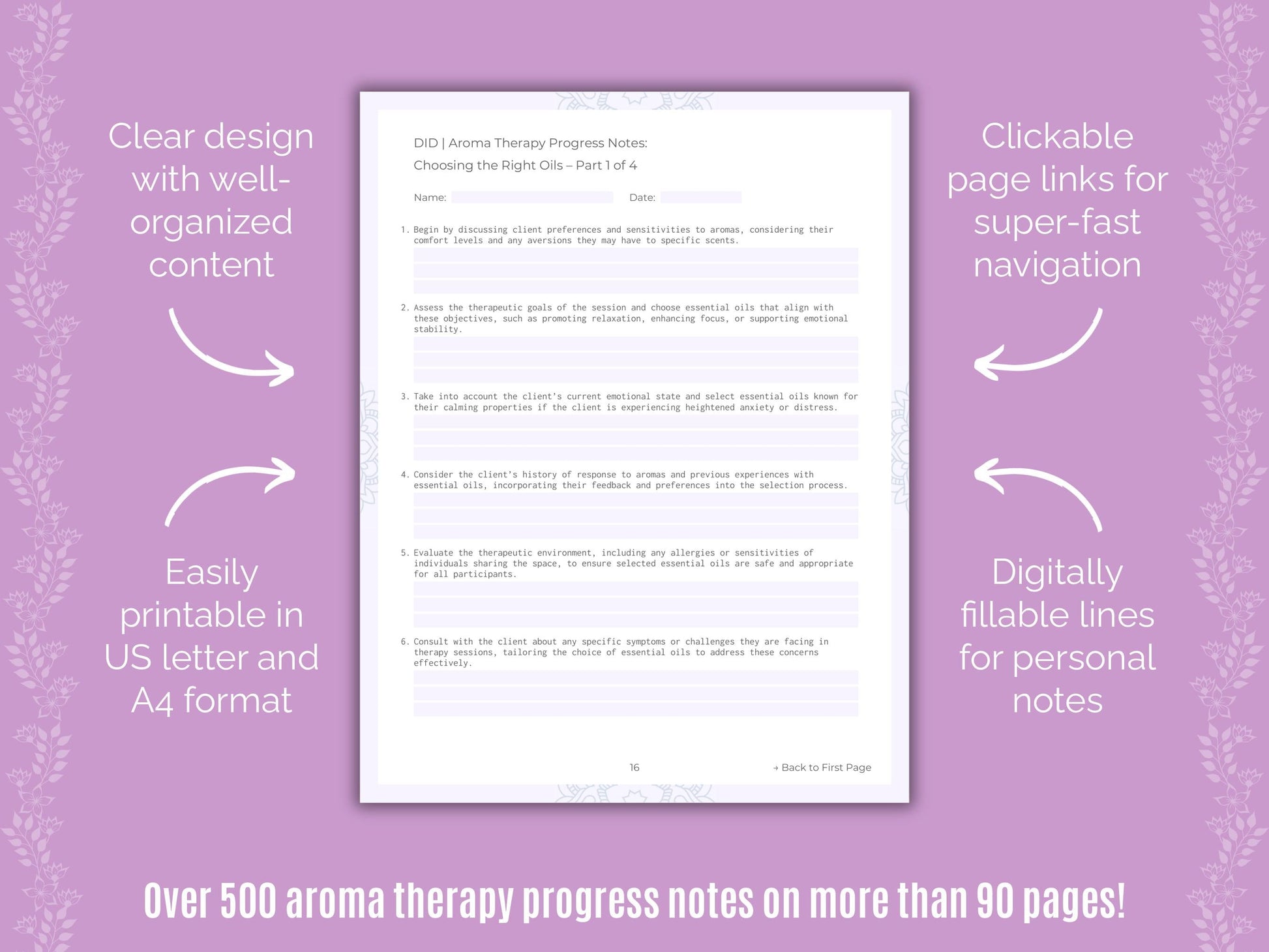 Dissociative Identity Disorder (DID) Aroma Therapy Counseling Templates