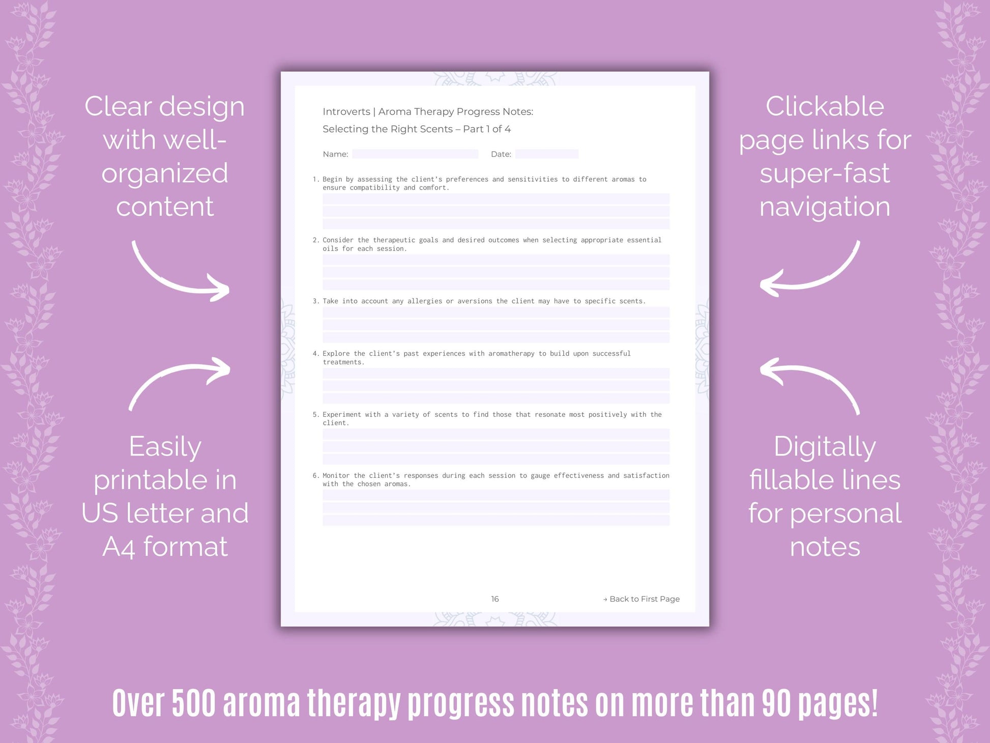 Introversion Aroma Therapy Counseling Templates