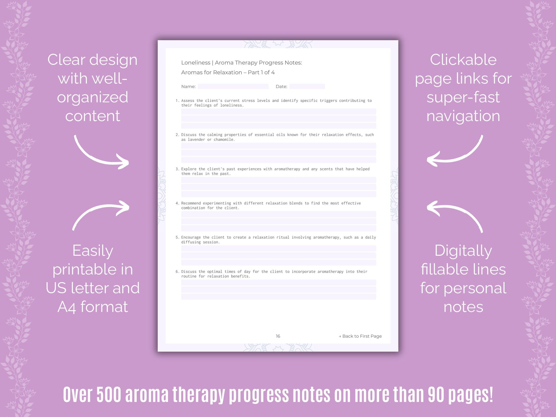 Loneliness Aroma Therapy Counseling Templates