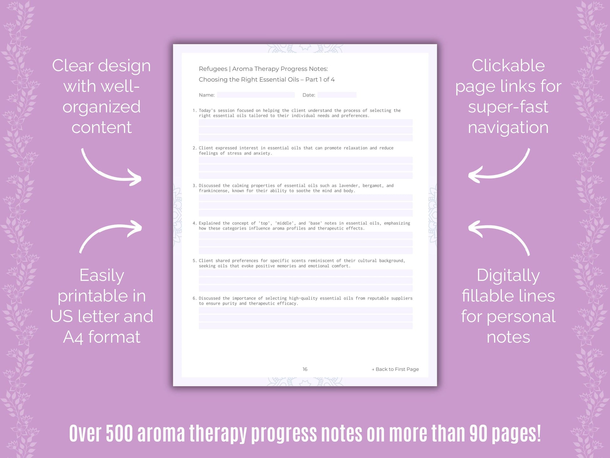 Refugees Aroma Therapy Counseling Templates