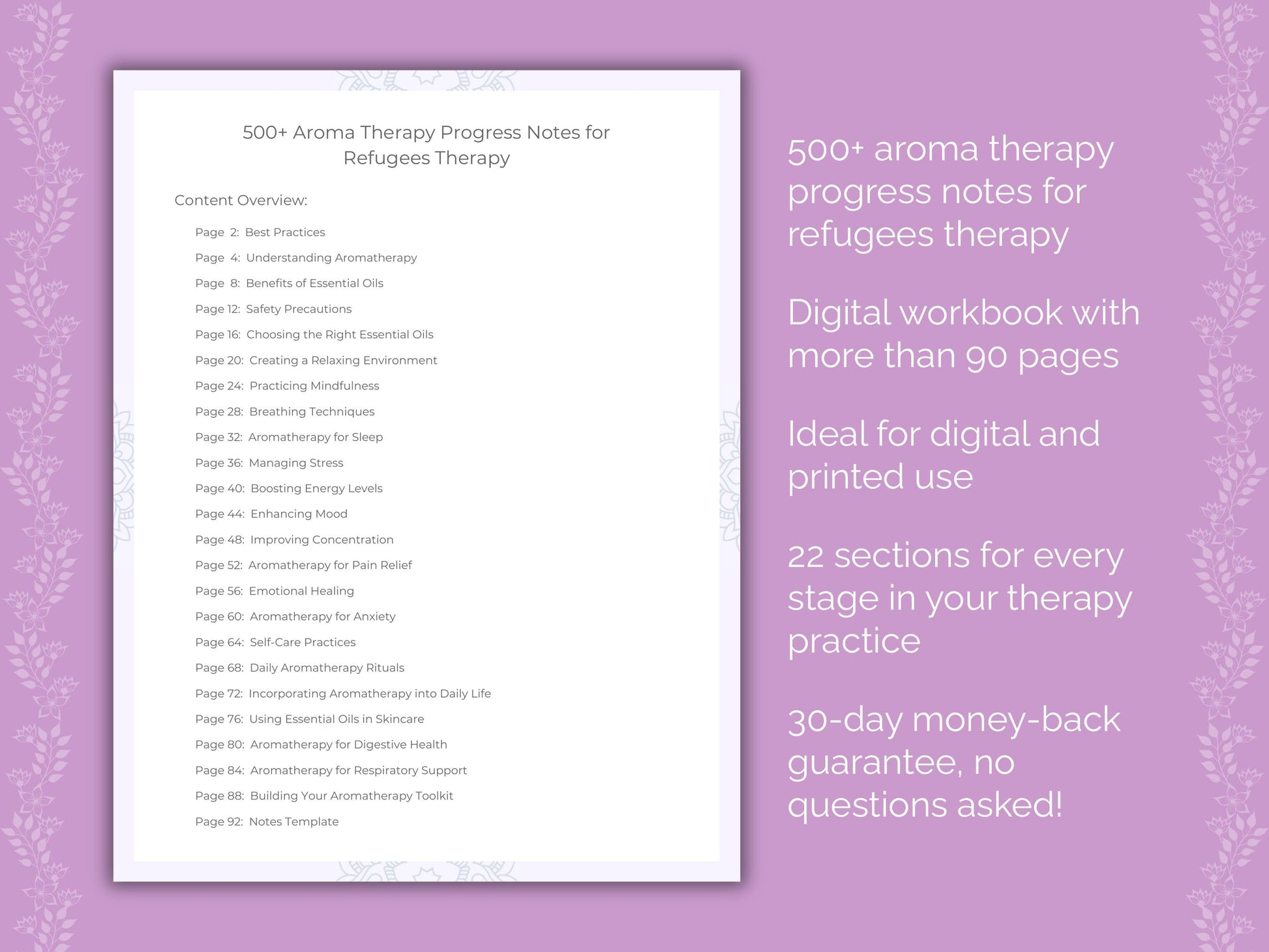 Refugees Aroma Therapy Therapist Worksheets