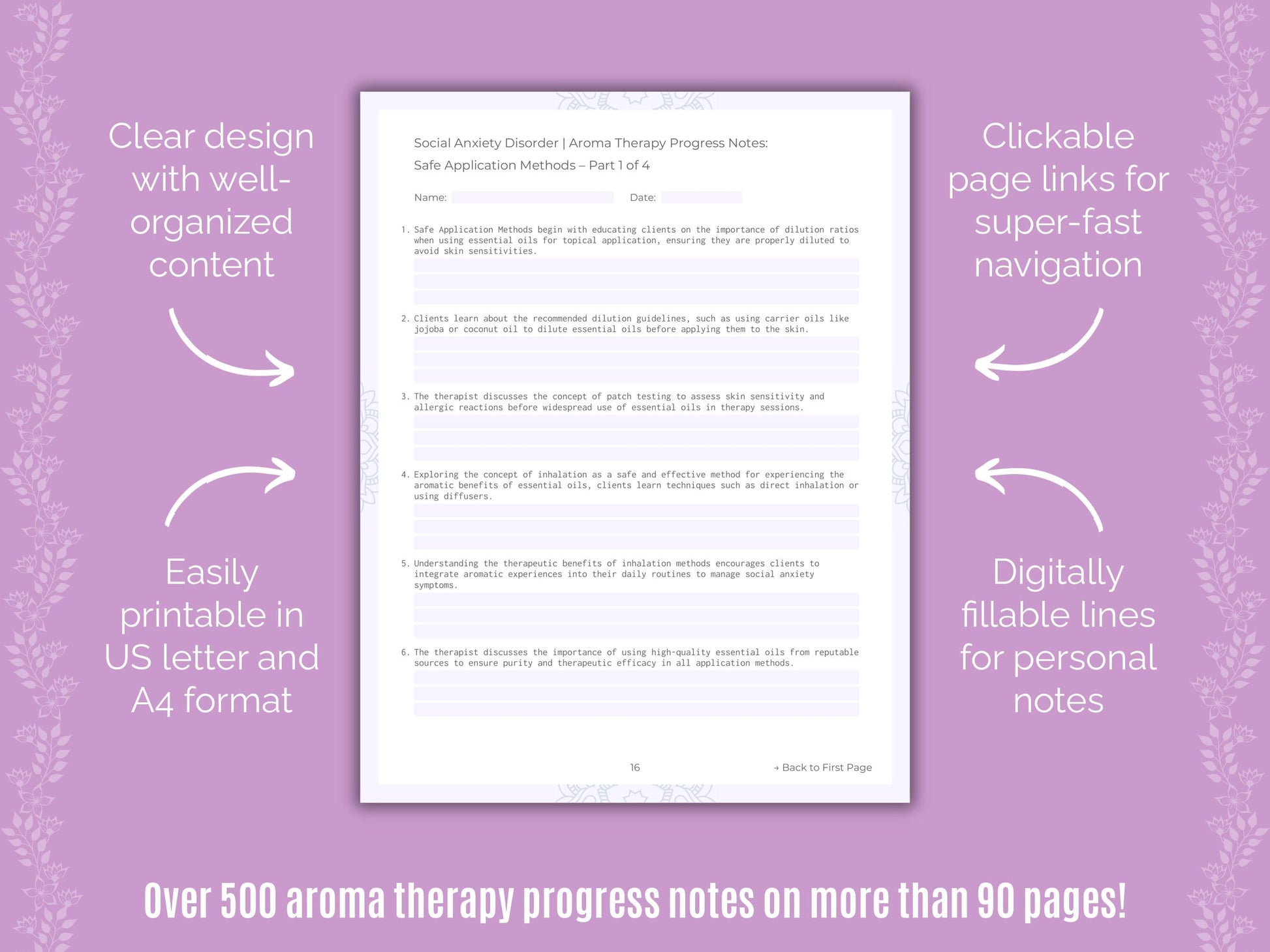 Social Anxiety Disorder Aroma Therapy Counseling Templates