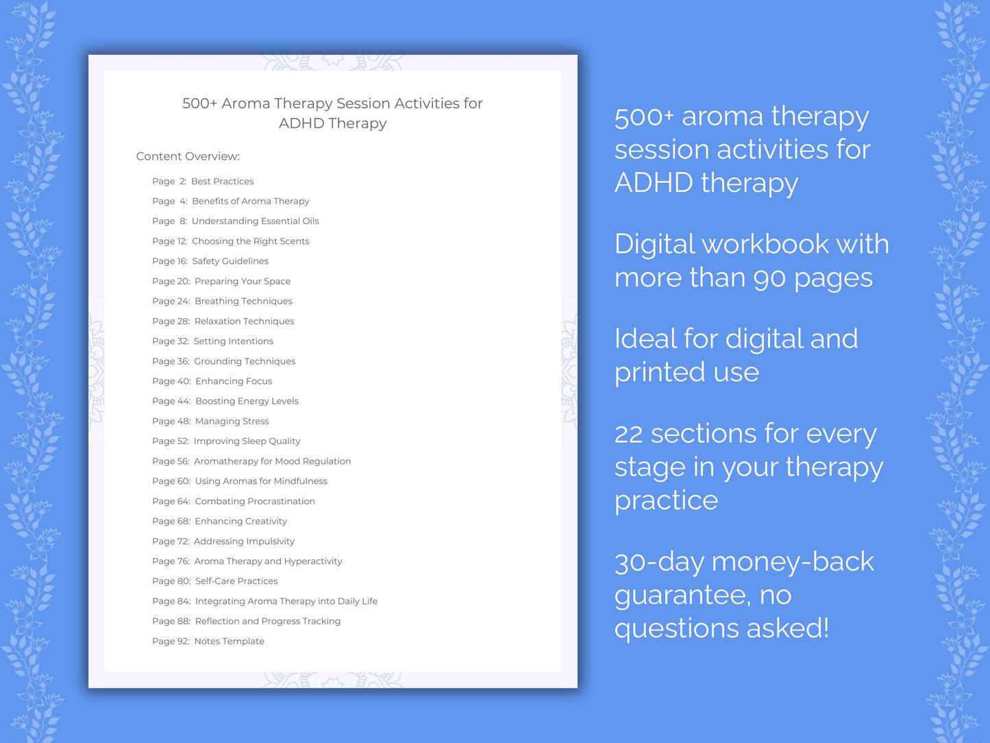 ADHD Aroma Therapy Therapist Worksheets