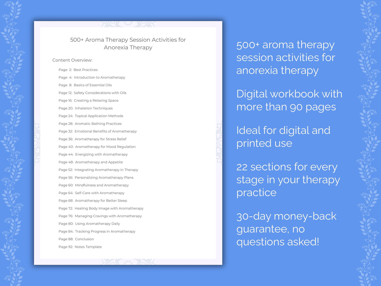 Anorexia Aroma Therapy Therapist Worksheets