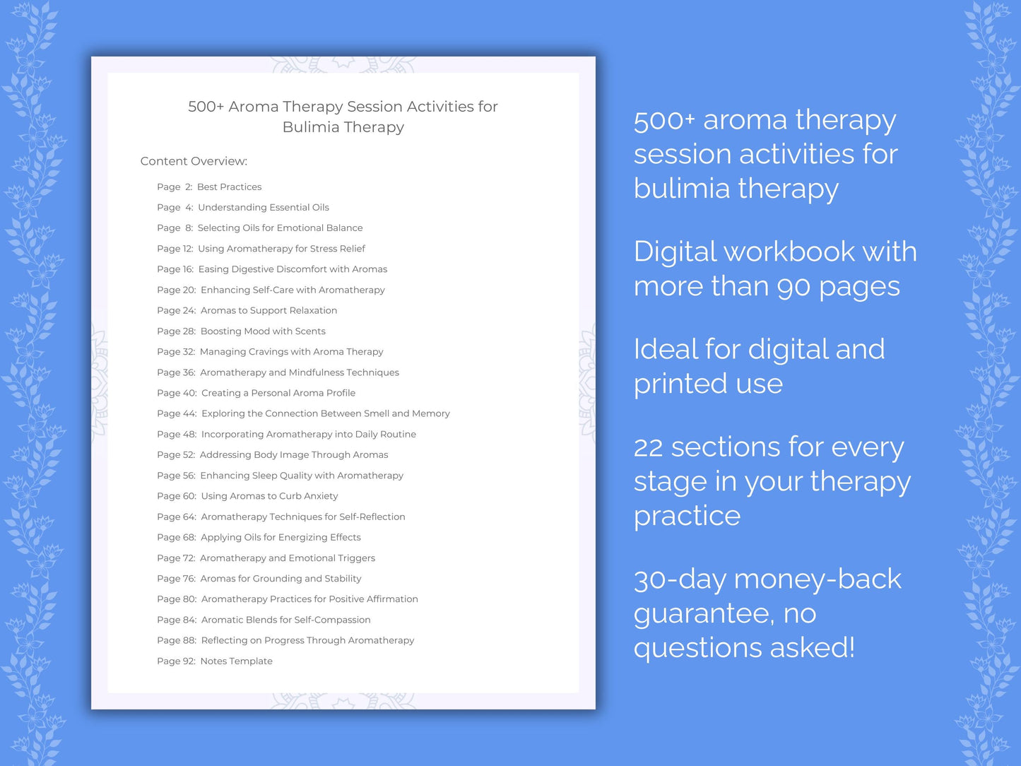 Bulimia Aroma Therapy Therapist Worksheets