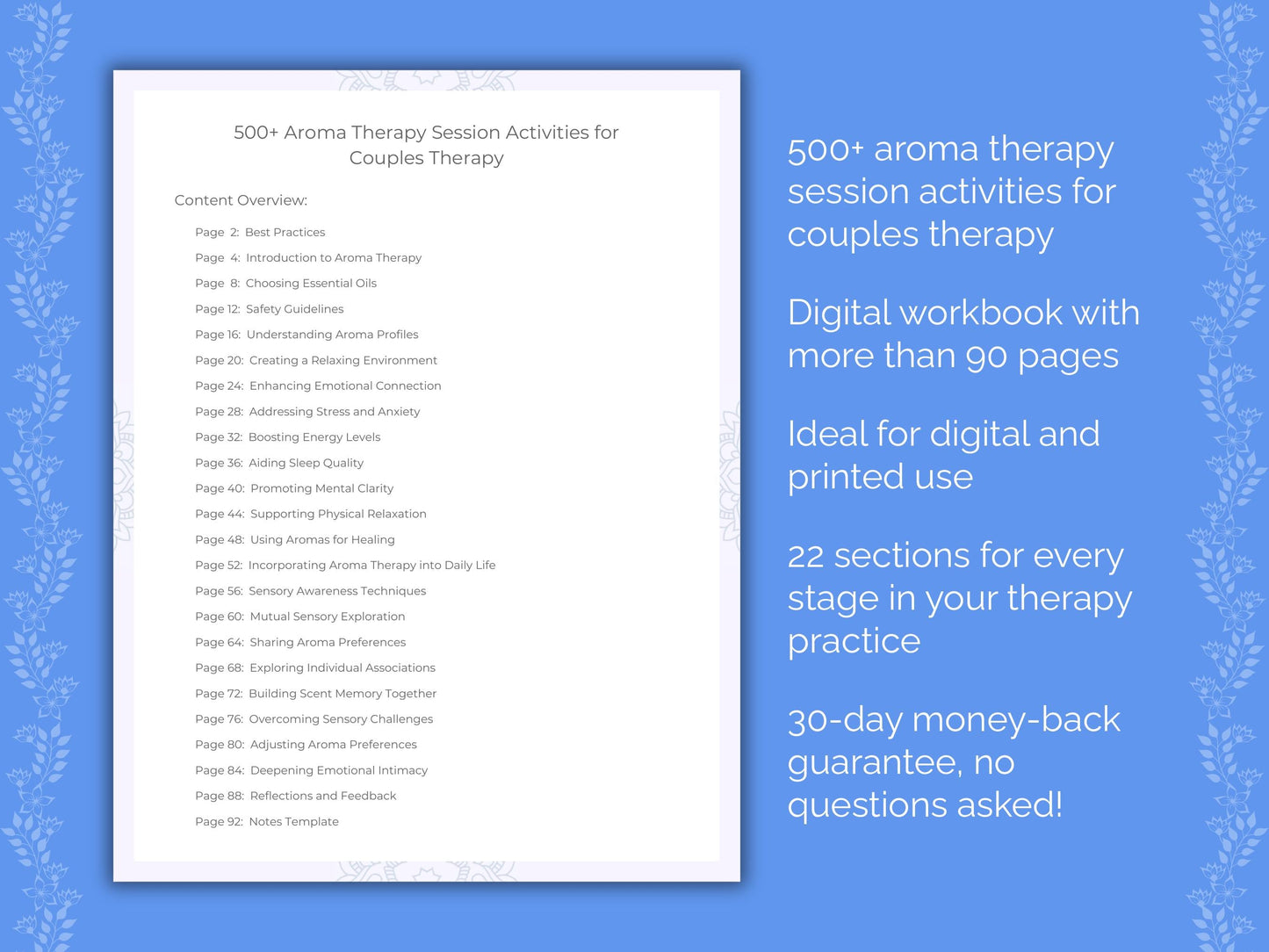 Couples Aroma Therapy Therapist Worksheets