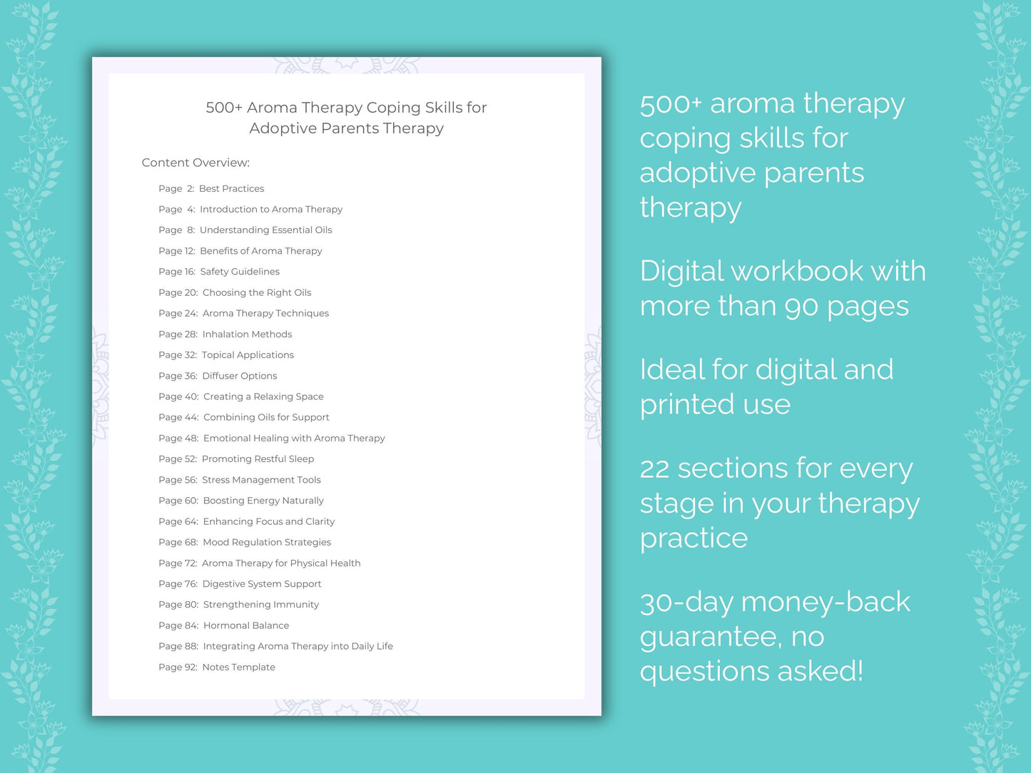 Adoptive Parents Aroma Therapy Therapist Worksheets