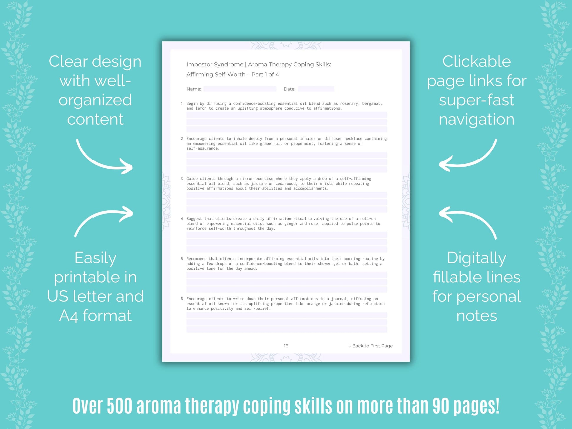 Impostor Syndrome Aroma Therapy Counseling Templates