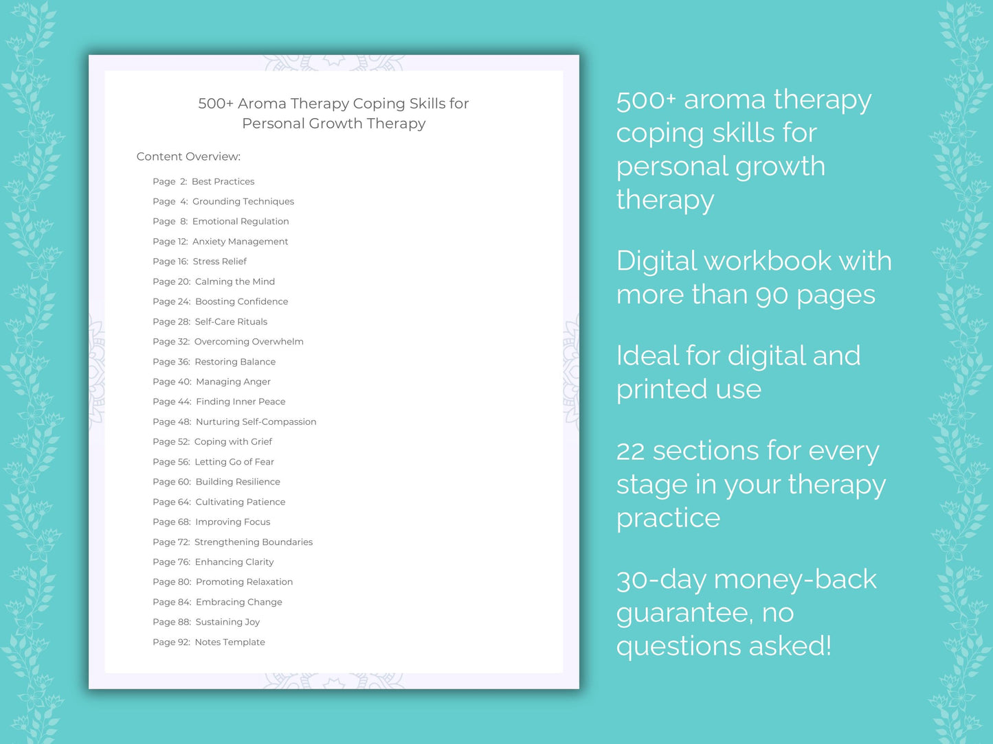 Personal Growth Aroma Therapy Therapist Worksheets
