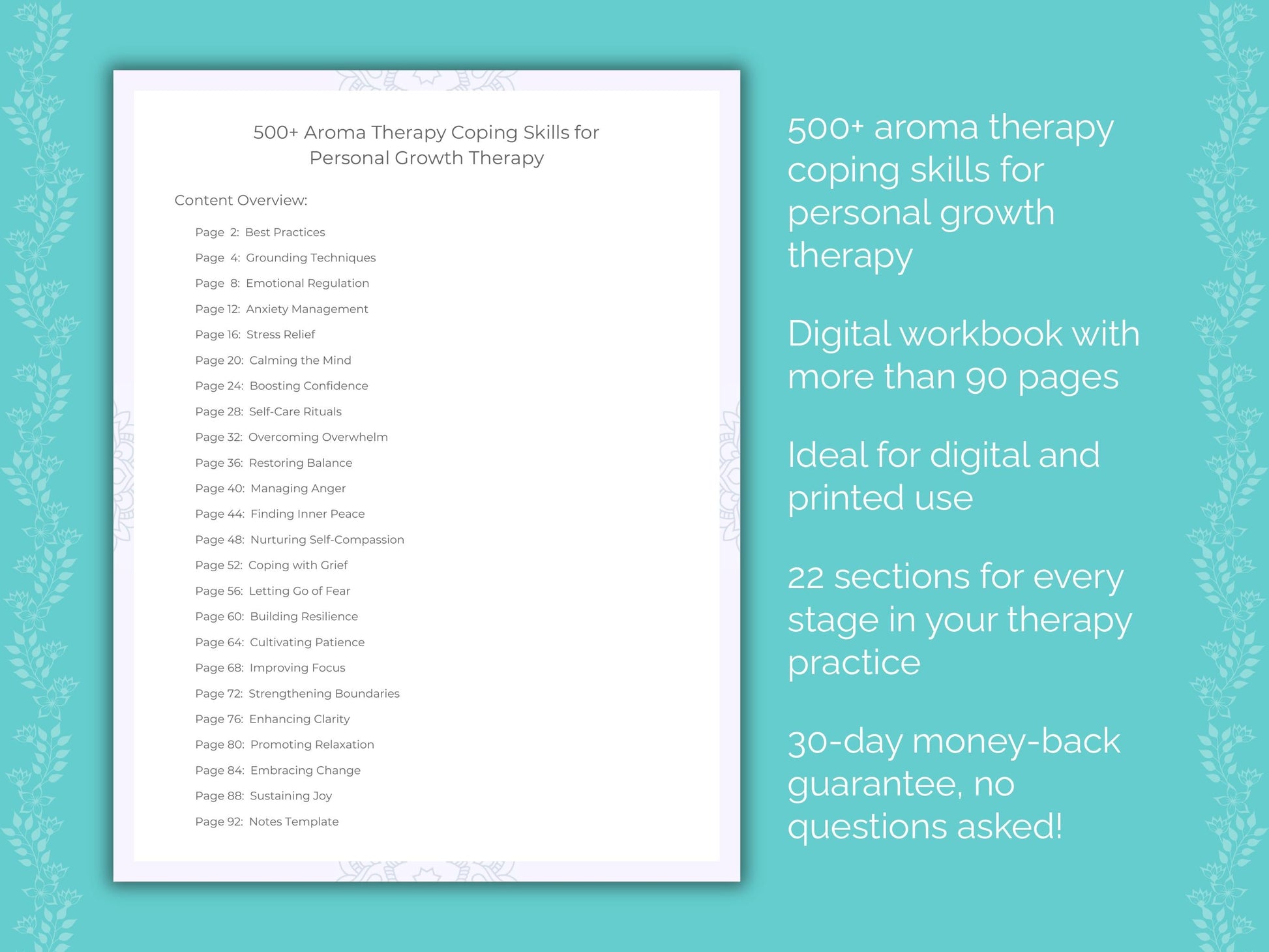 Personal Growth Aroma Therapy Therapist Worksheets