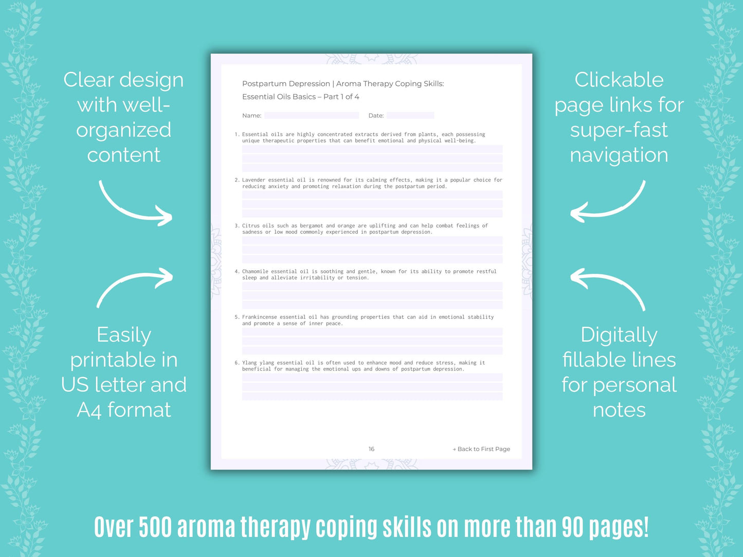 Postpartum Depression Aroma Therapy Counseling Templates