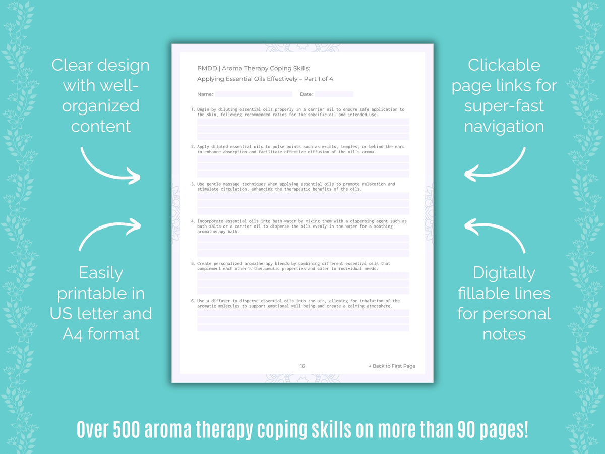 Premenstrual Dysphoric Disorder Aroma Therapy Counseling Templates
