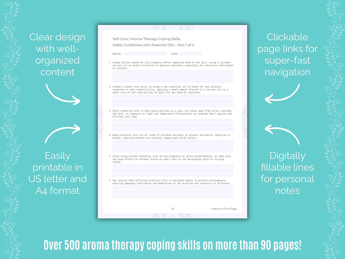 Self-Care Aroma Therapy Counseling Templates