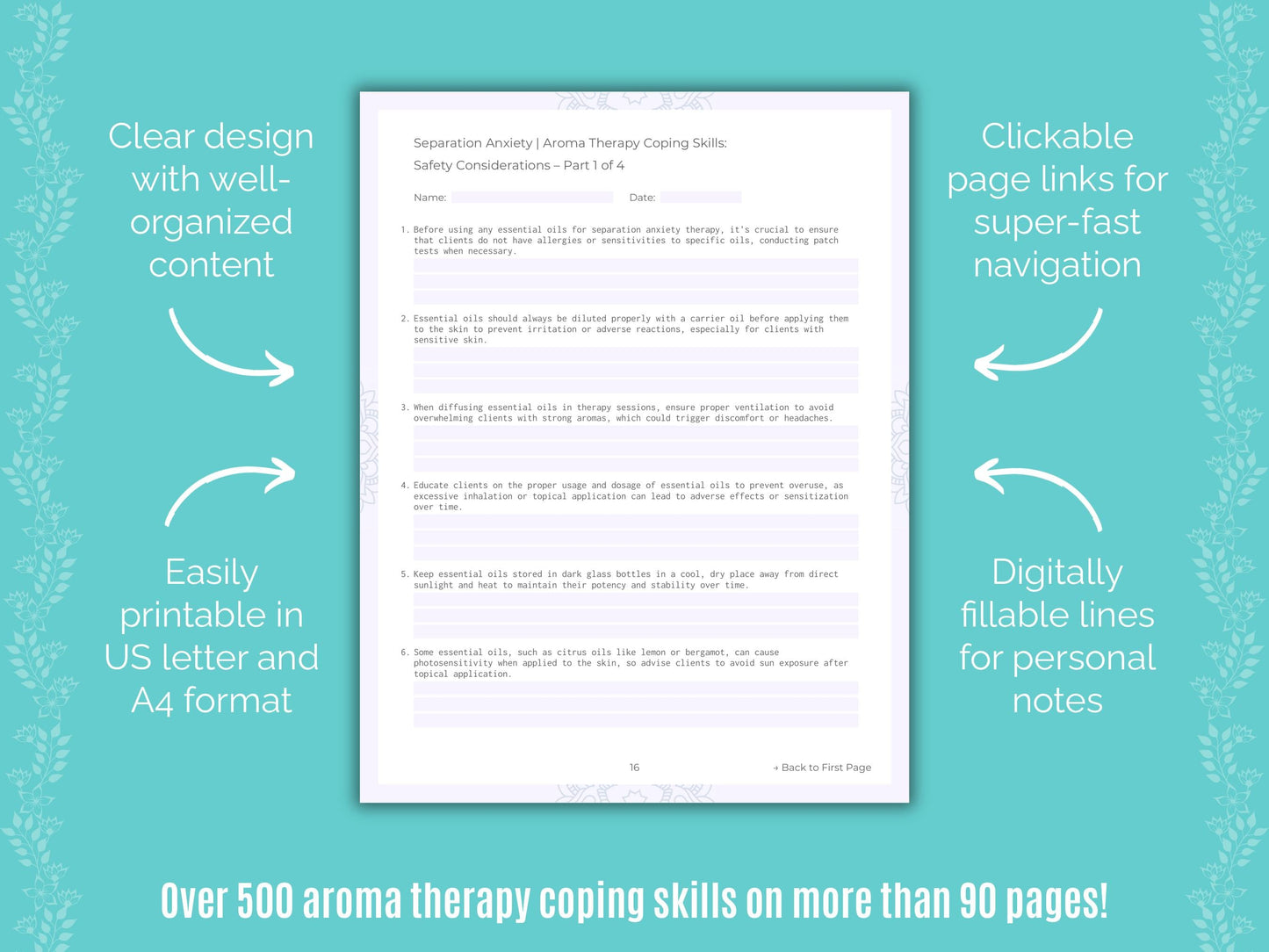 Separation Anxiety Aroma Therapy Counseling Templates